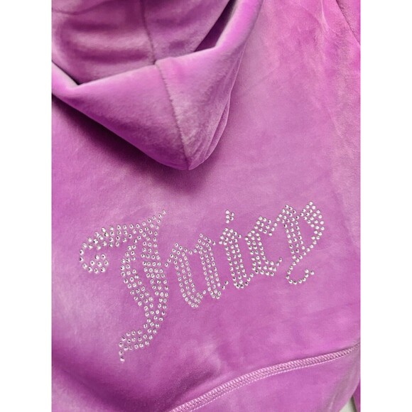 NWT Juicy Couture Velour Bling Tracksuit Violet Tulle Hoodies Pants Size M/L/XL - Picture 5 of 7